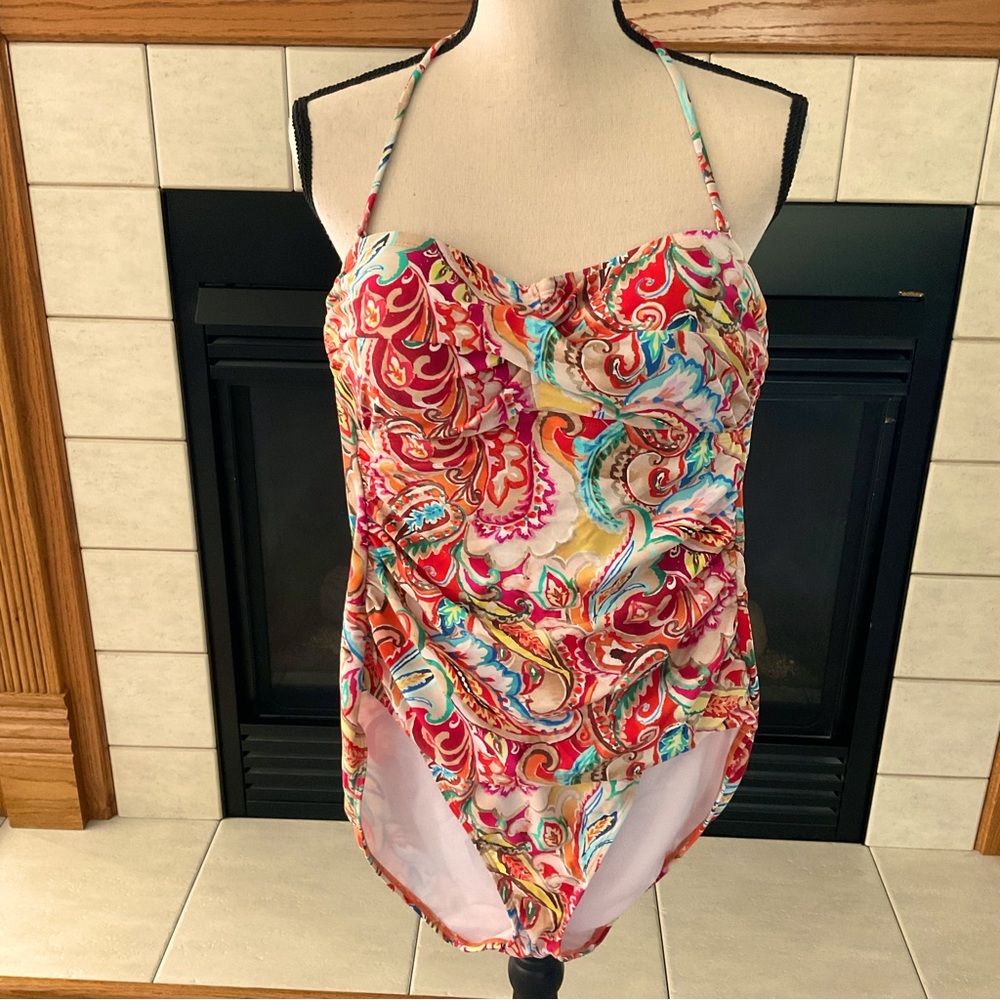 EUC Lauren Ralph Lauren Sunrise Paisley Mio One-Piece Swimsuit, Women’s …